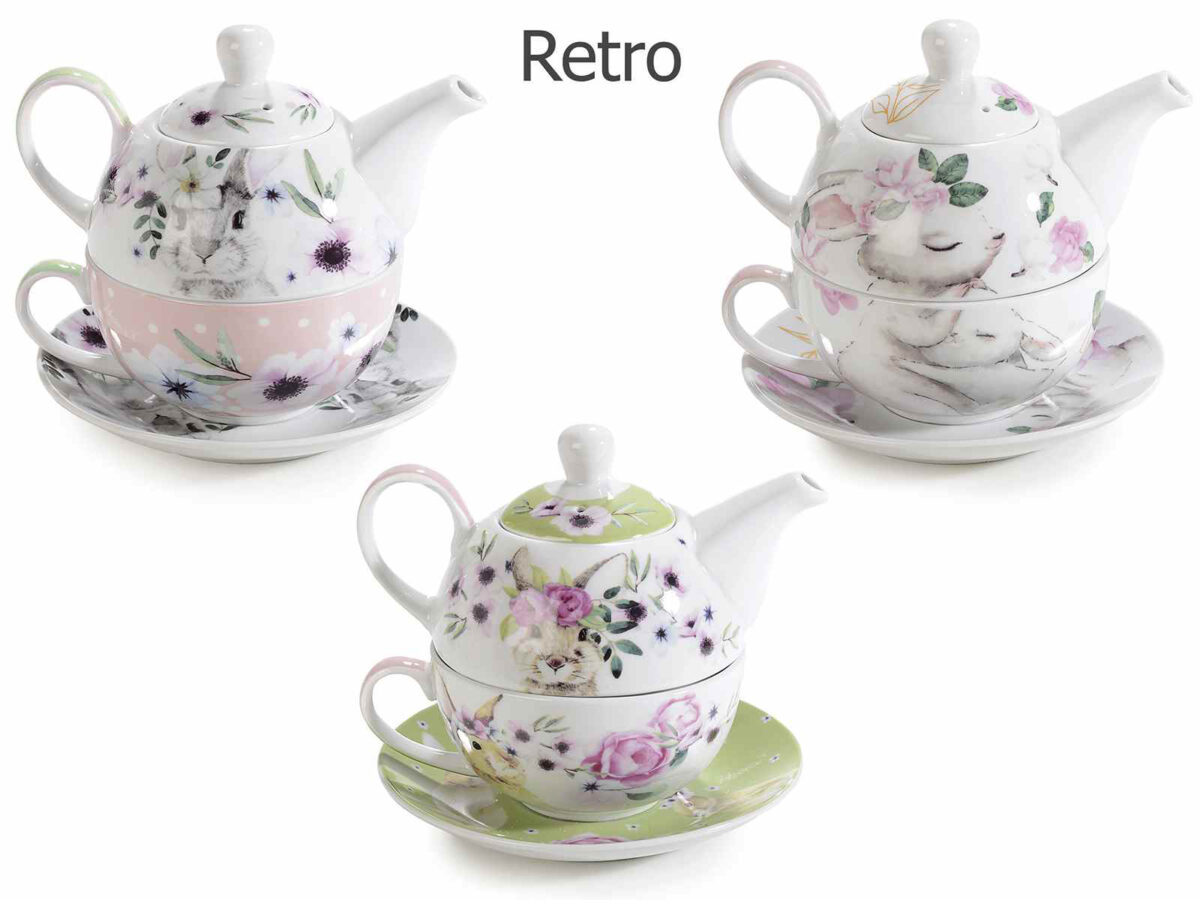 Tazza, Teiera e Piattino Set Coniglio - immagine 2