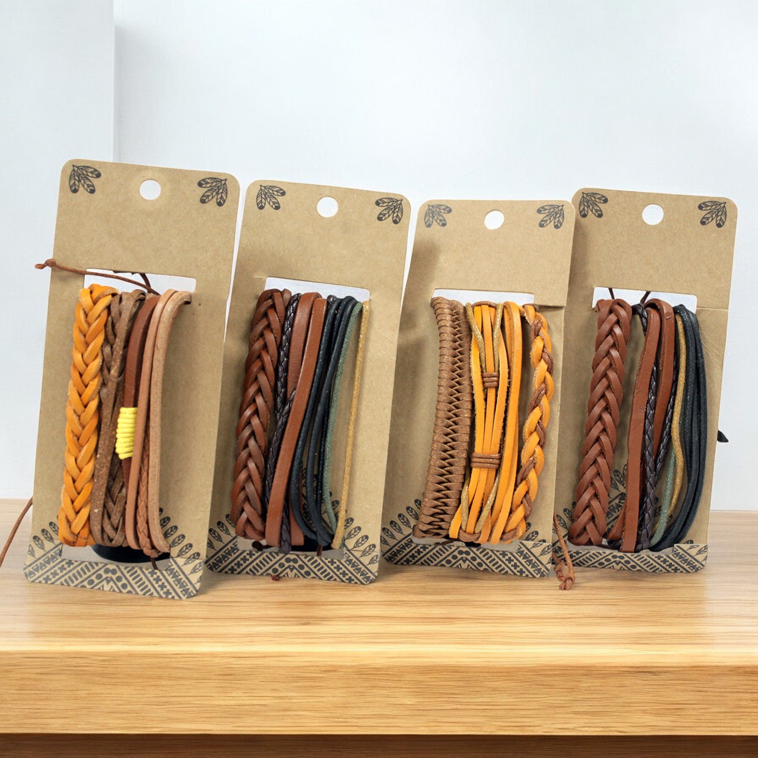 Braccialetti in Pelle per Uomo - Cuoio Intrecciato