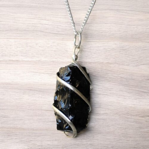 Collana a Spirale - Onice Nero Grezzo