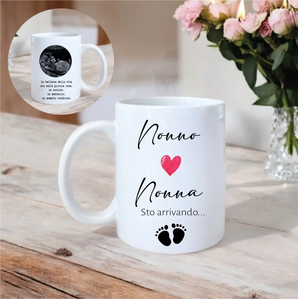 Tazza Nascita Personalizzata con Foto Ecografia