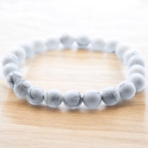 Braccialetto in Diaspro Bianco - Pace & Amicizia