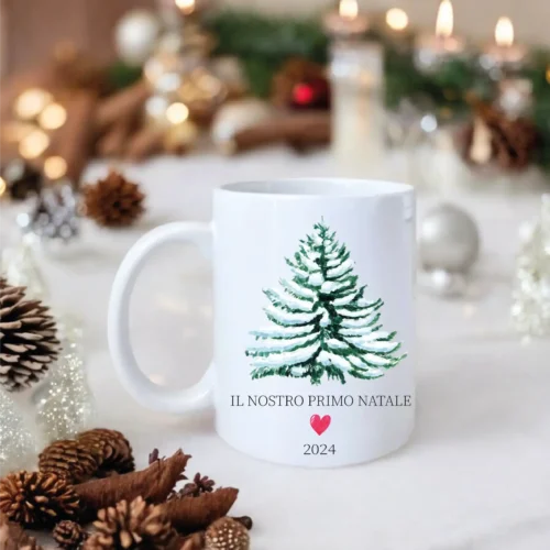 Tazza "Il nostro primo Natale" Solo Nome Personalizzata