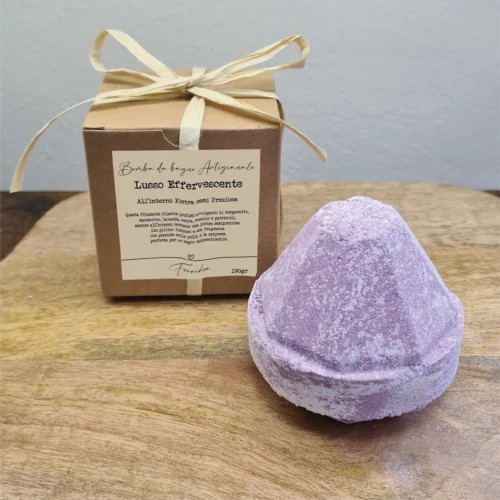 Lusso Effervescente - Bomba da Bagno con Pietra Semi-preziosa