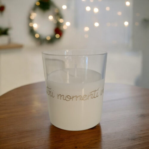 Bicchiere Acqua Candela con Messaggio Segreto Personalizzato