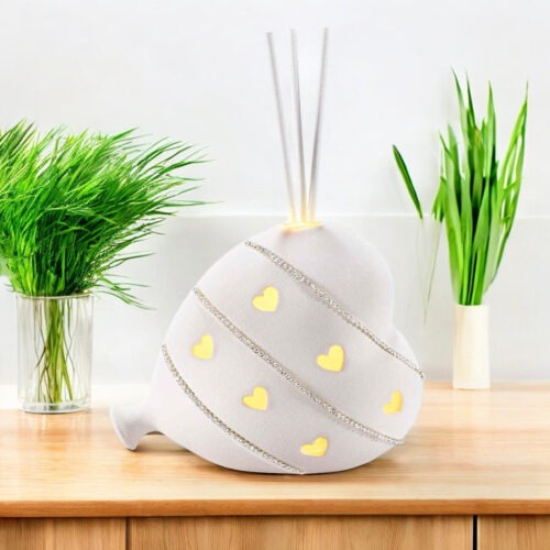 Palloncino a Cuore in Porcellana con Luci LED e Stick Profumati