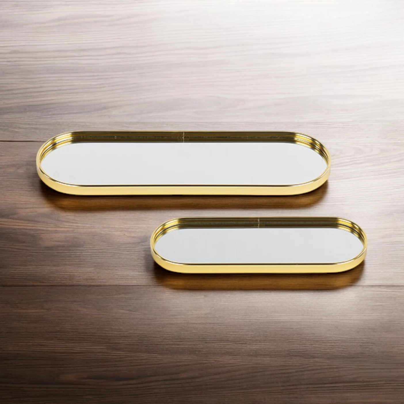 Vassoi Ovali in Vetro con Finitura Oro Personalizzabile - immagine 2