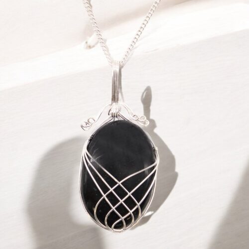 Collana con ciondolo - Onice Nera