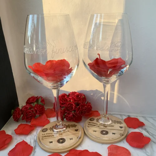 Coppia di Calici con Sottobicchiere Spotify