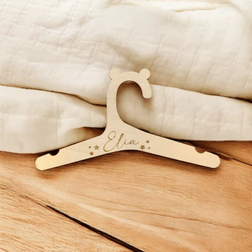Appendiabiti Neonato in Legno Personalizzabile