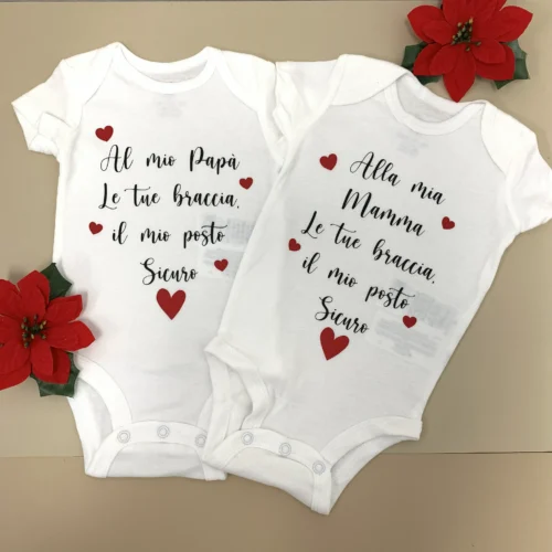 Body Neonato 0-6 Mesi Personalizzato "Papà e Mamma"